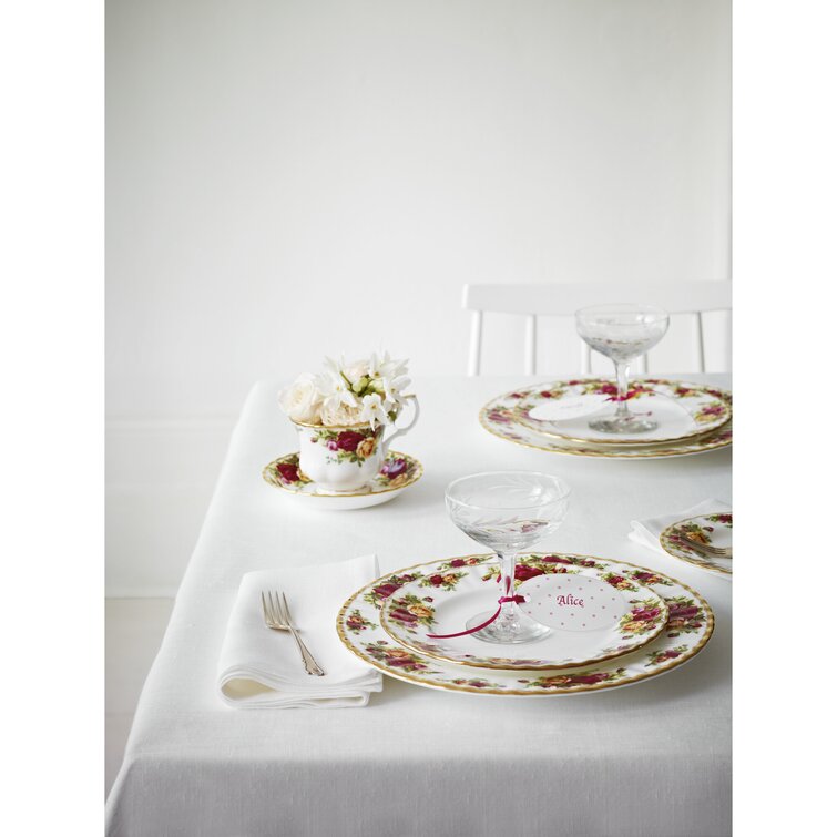 Royal Albert Old Country Roses Bone China 12 Piece Dinnerware Set, Service  for 4